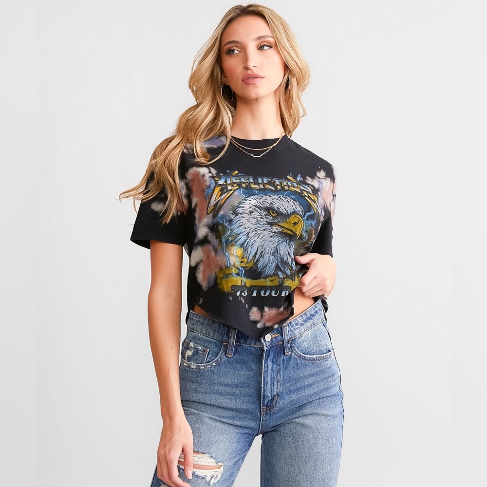 Affliction American Customs Eagle '73 Tour Cropped T-Shirt